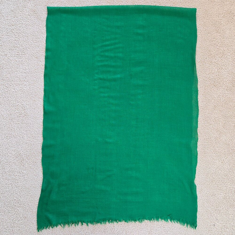 Kashmir Loom Cashmere Lightweight Scarf Green Luxury - Picture 8 of 8